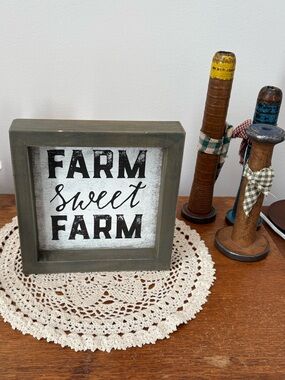 Farm Sweet Farm Framed Wall Sign - Black & Green